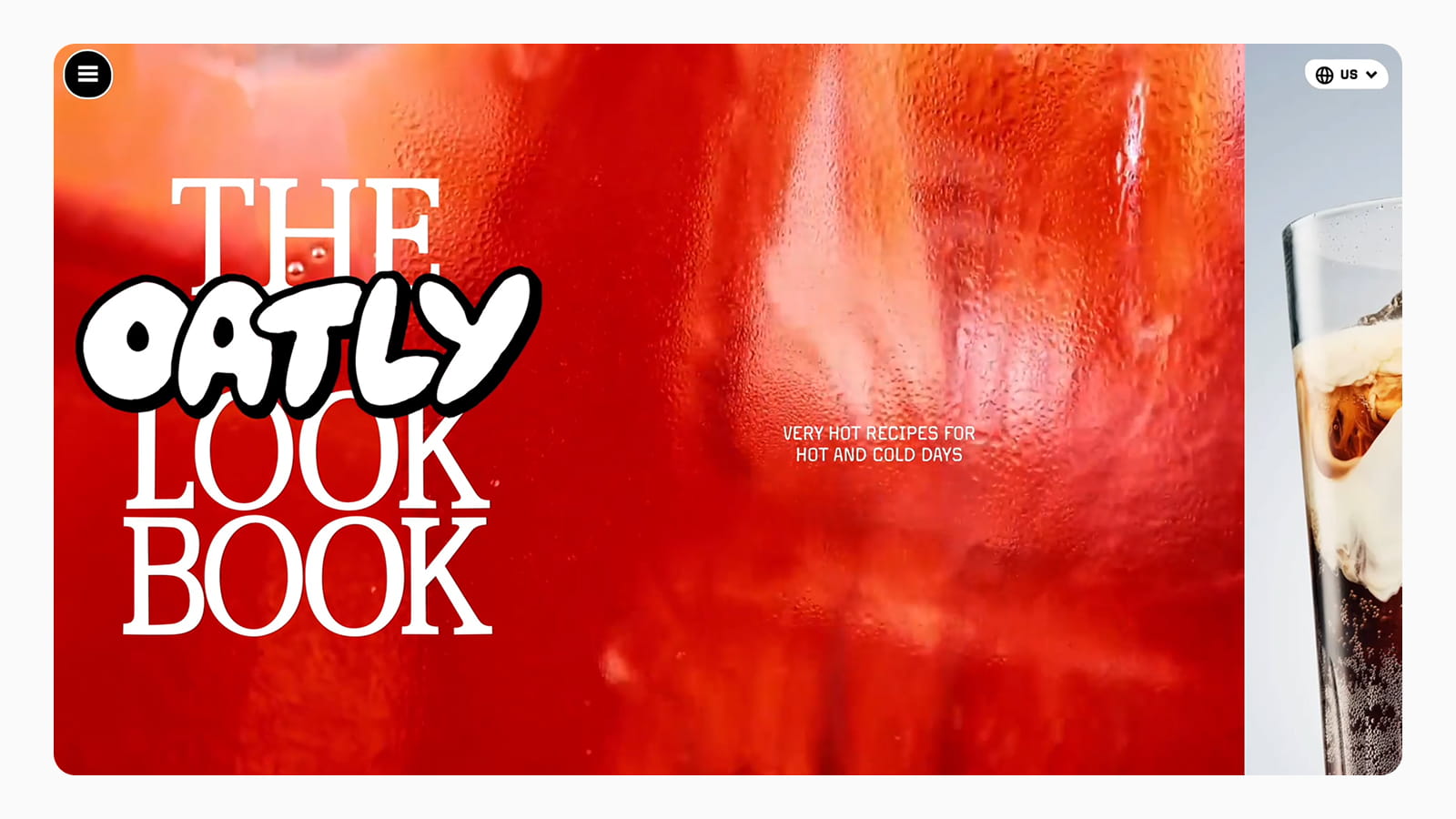 Использование типографики на главном экране сайта Oatly