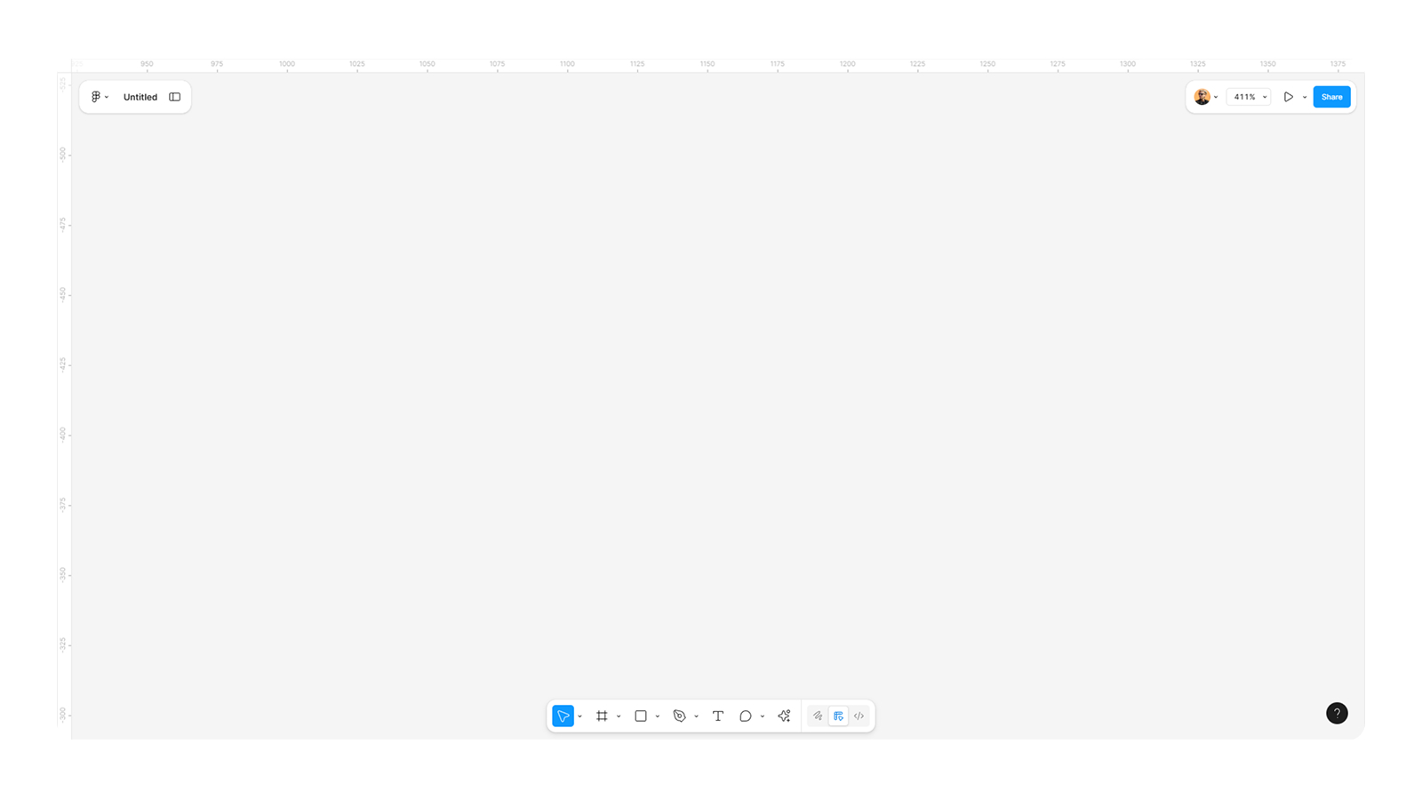 Интерфейс рабочей зоны Figma с видимыми функциями