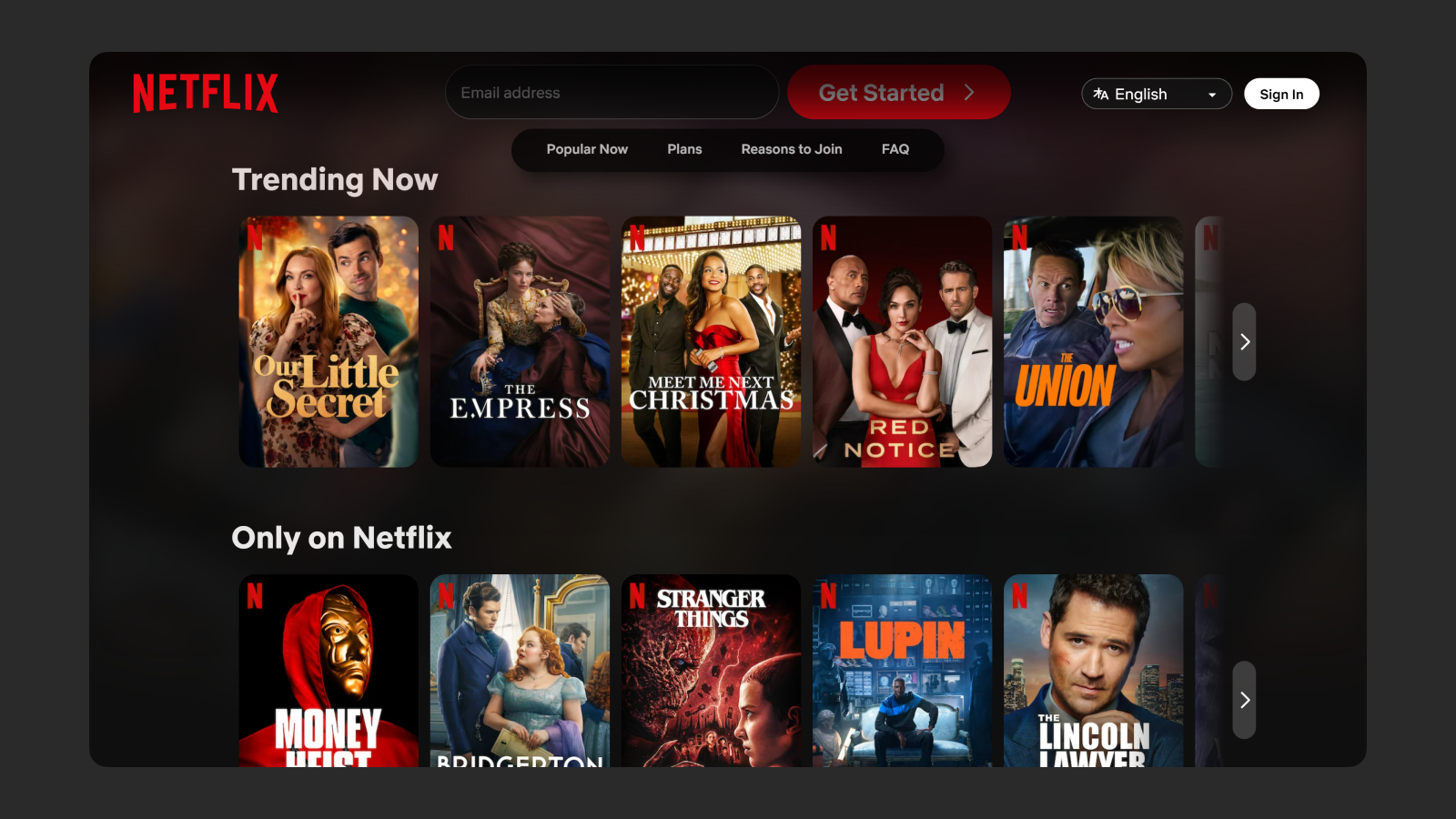 Цветовая палитра темной темы Netflix