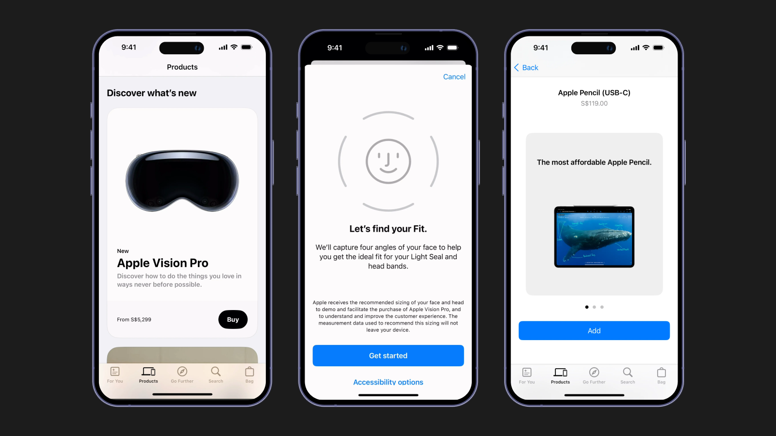 Дизайн кнопок в приложении Apple Store