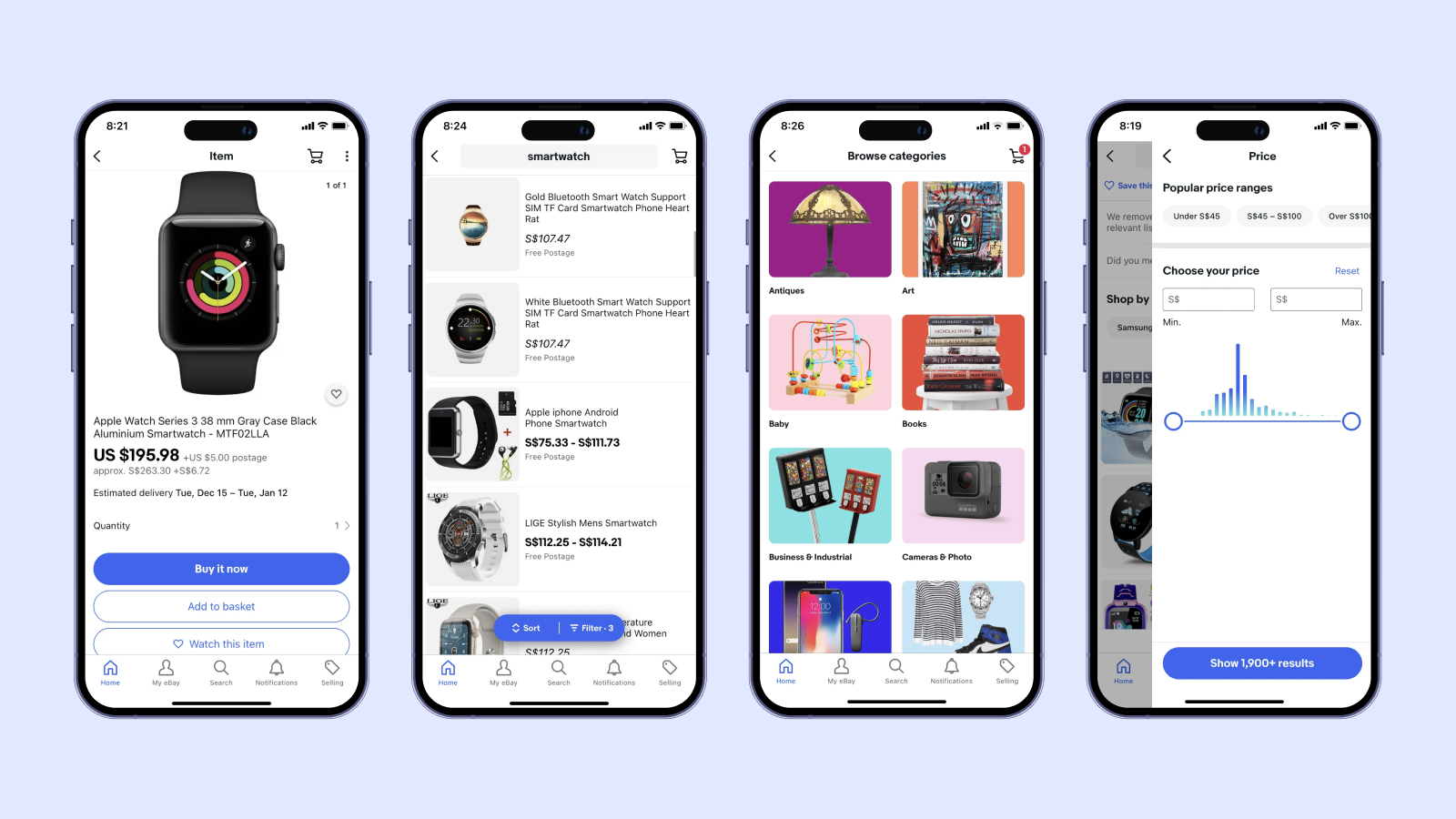 Интерфейс eBay после обновления