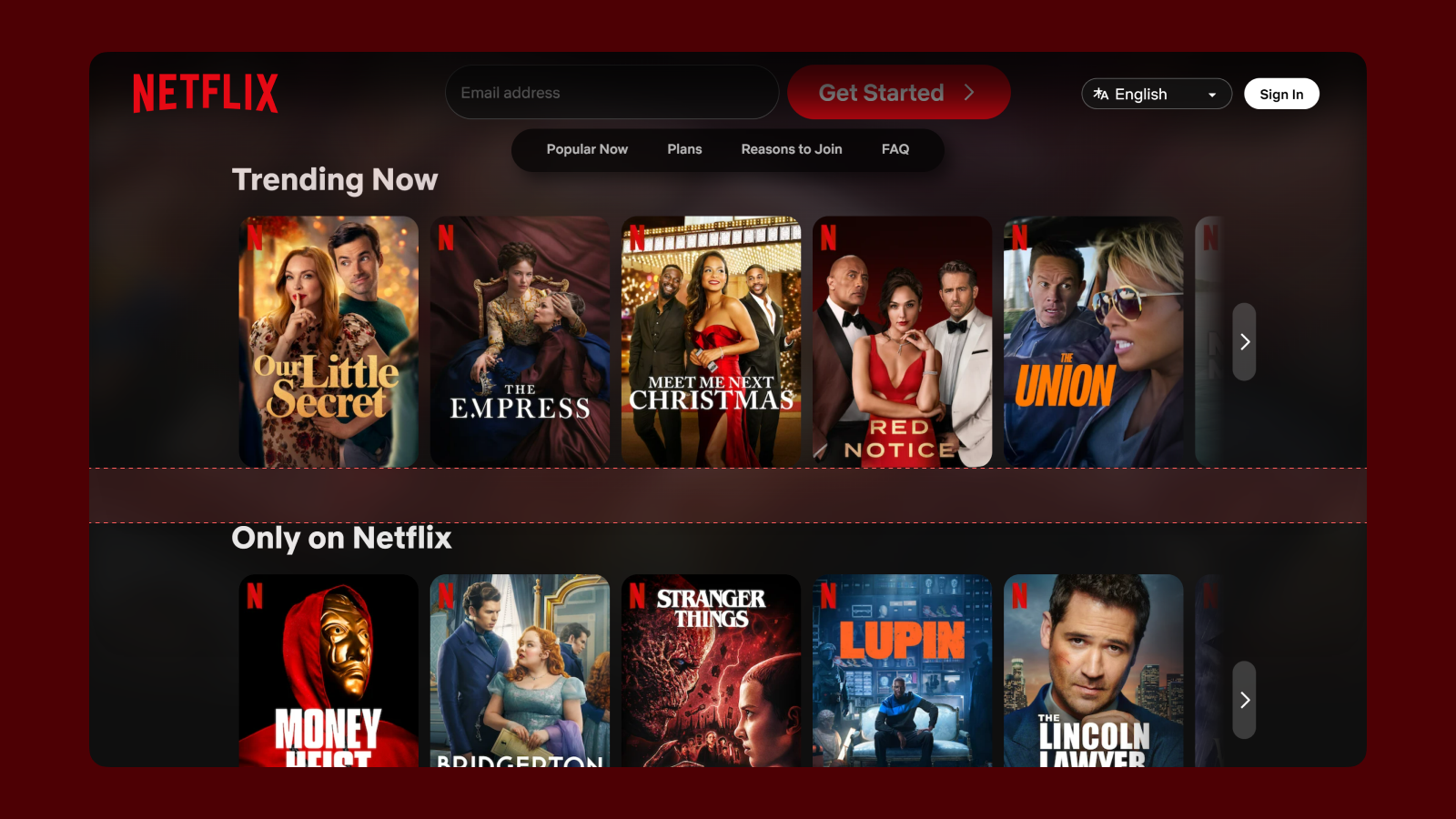 Макро-пространство в интерфейсе Netflix