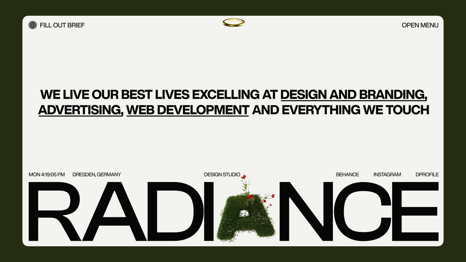 UI дизайн главного экрана Radiance