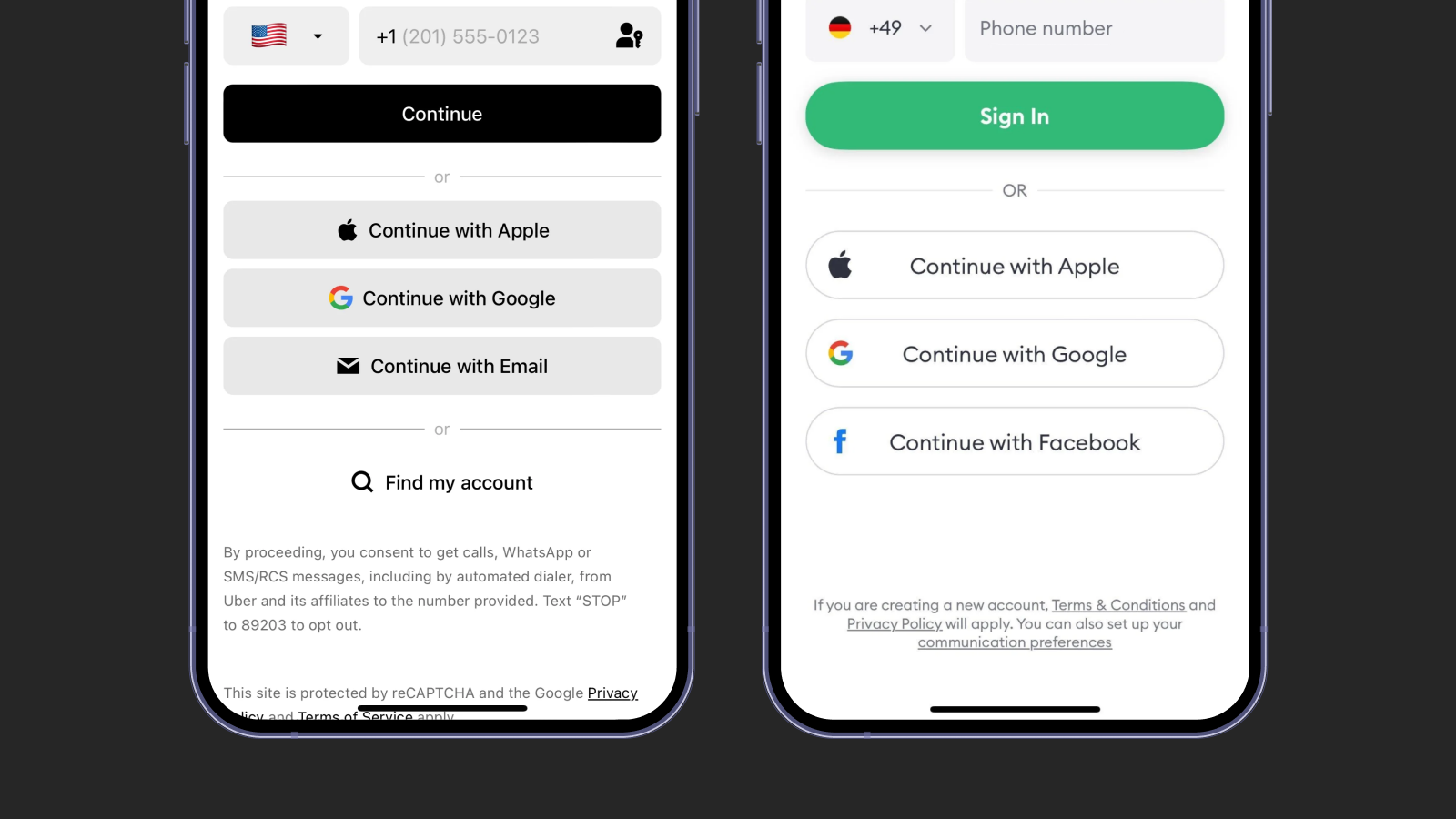 Дизайн альтернативного входа в Uber и Bolt