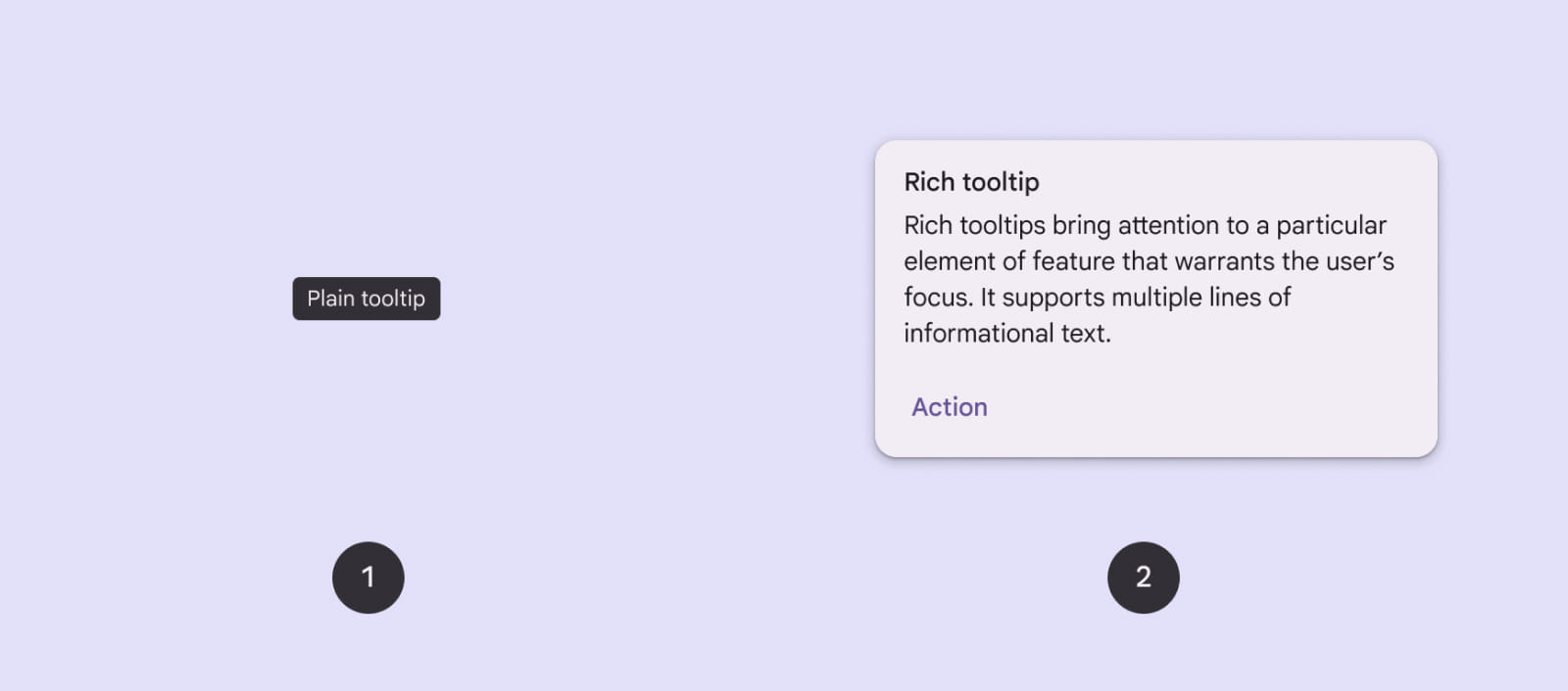 Интерфейс Tooltips в Material Design