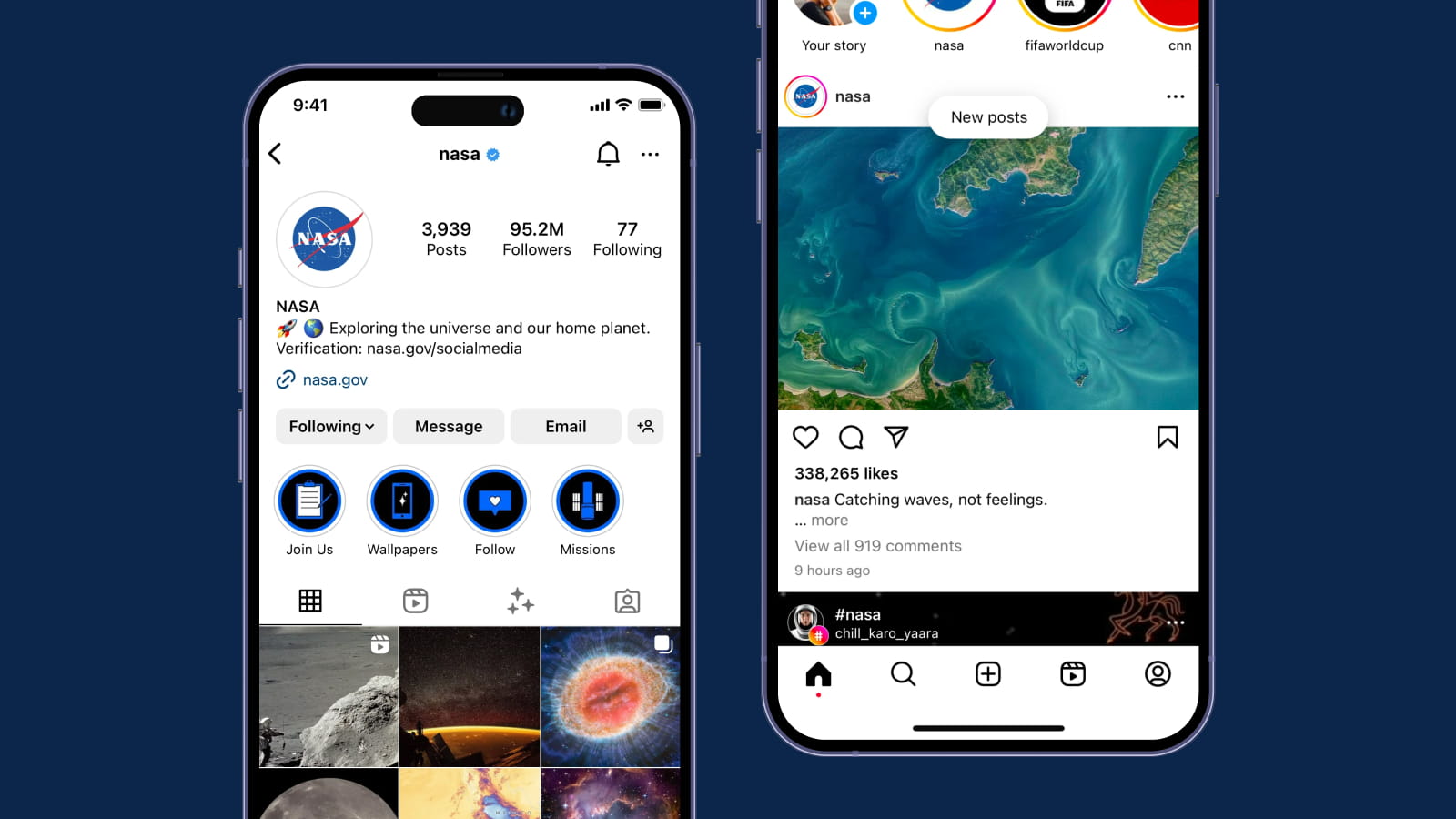 Дизайн шаблона страницы пользователя в интерфейсе Instagram