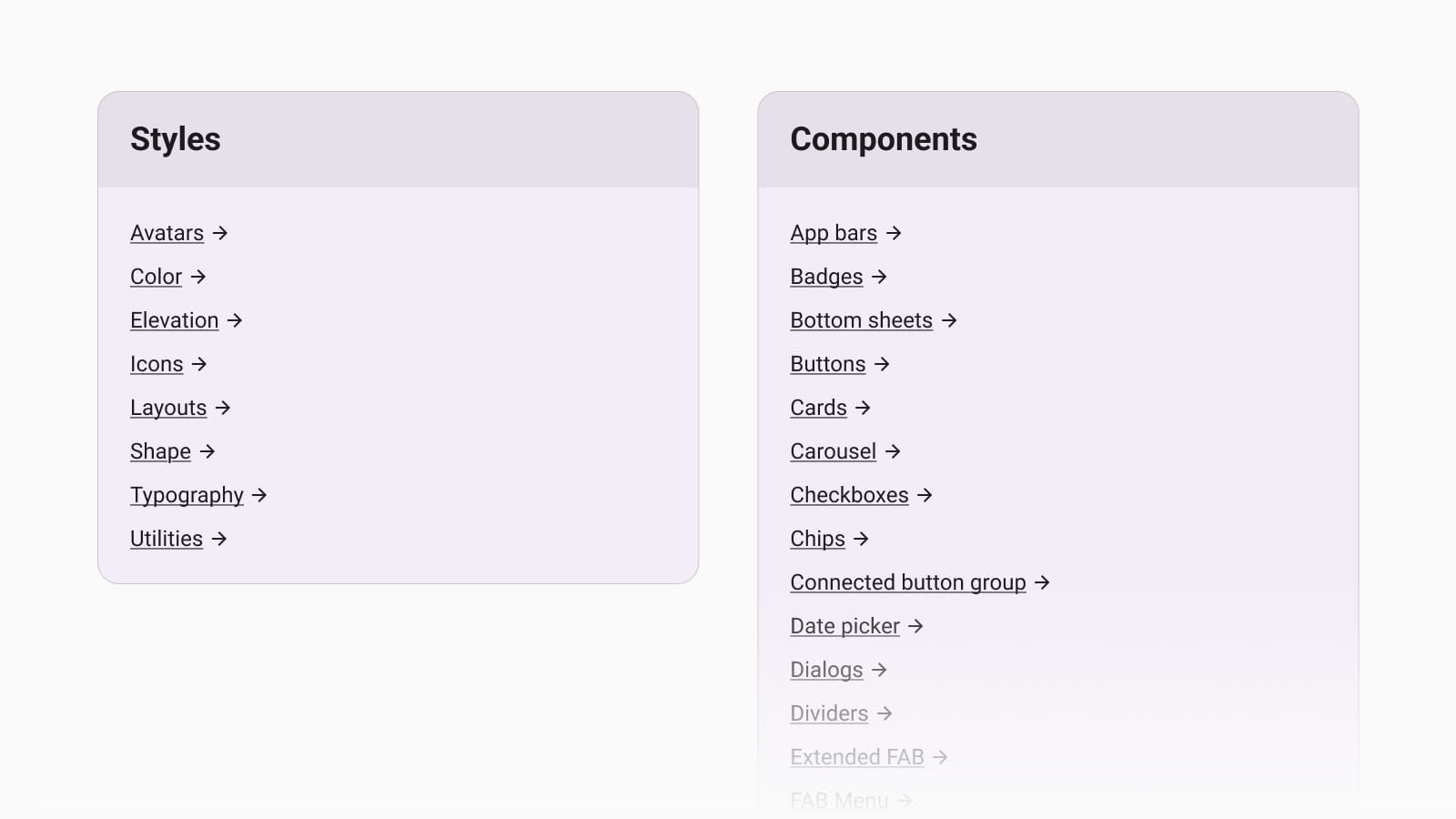 Дизайн навигации в компонентах и стилях Material Design