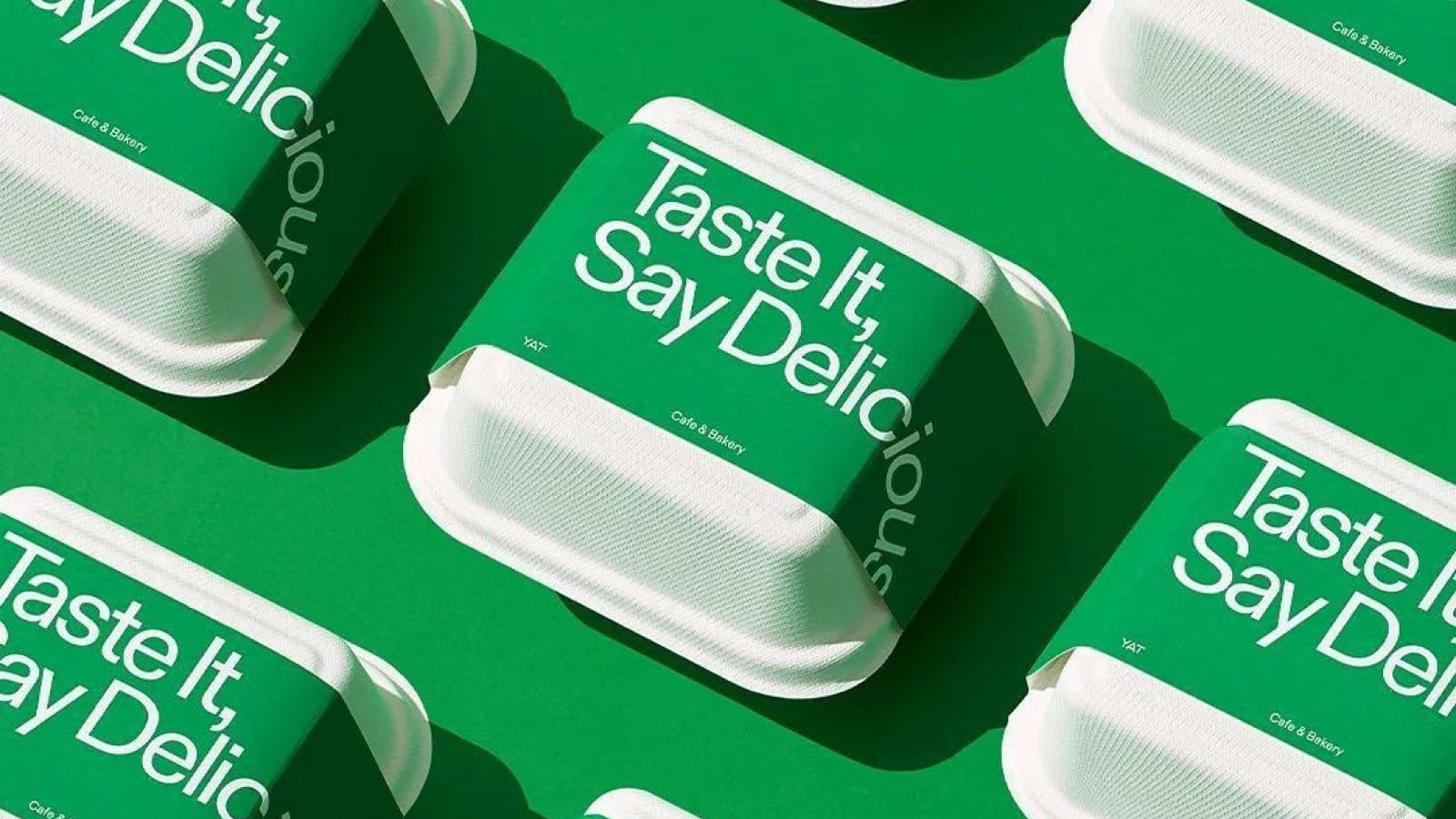 Брендинг для кафе-пекарни на примере коробок и зеленого цвета