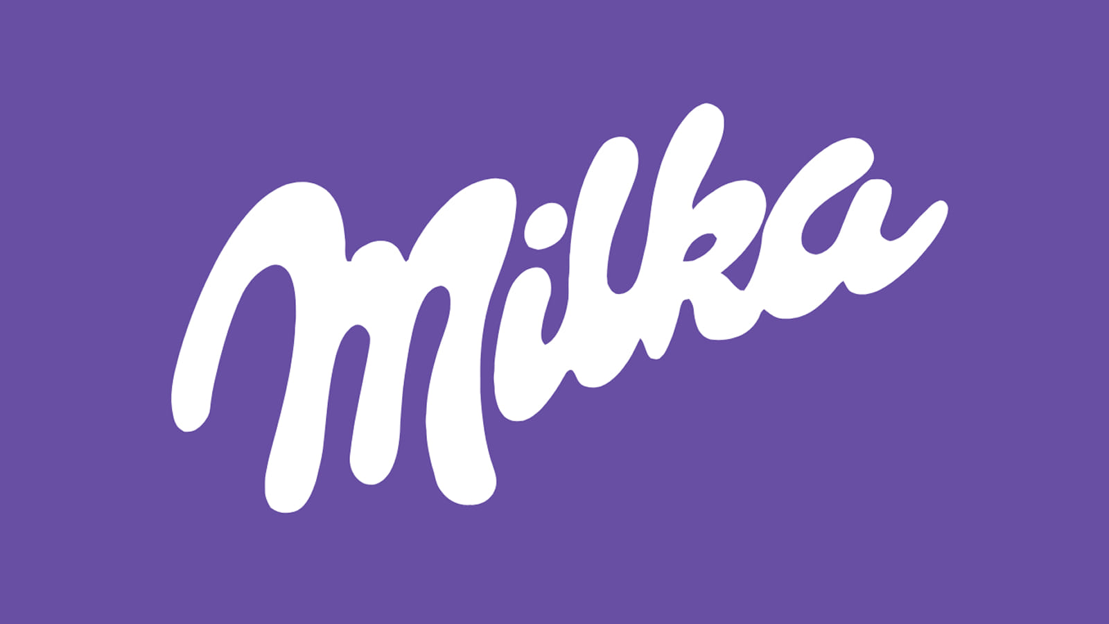 Дизайн логотипа Milka на фиолетовом фоне Эмоциональный дизайн логотипа Milka