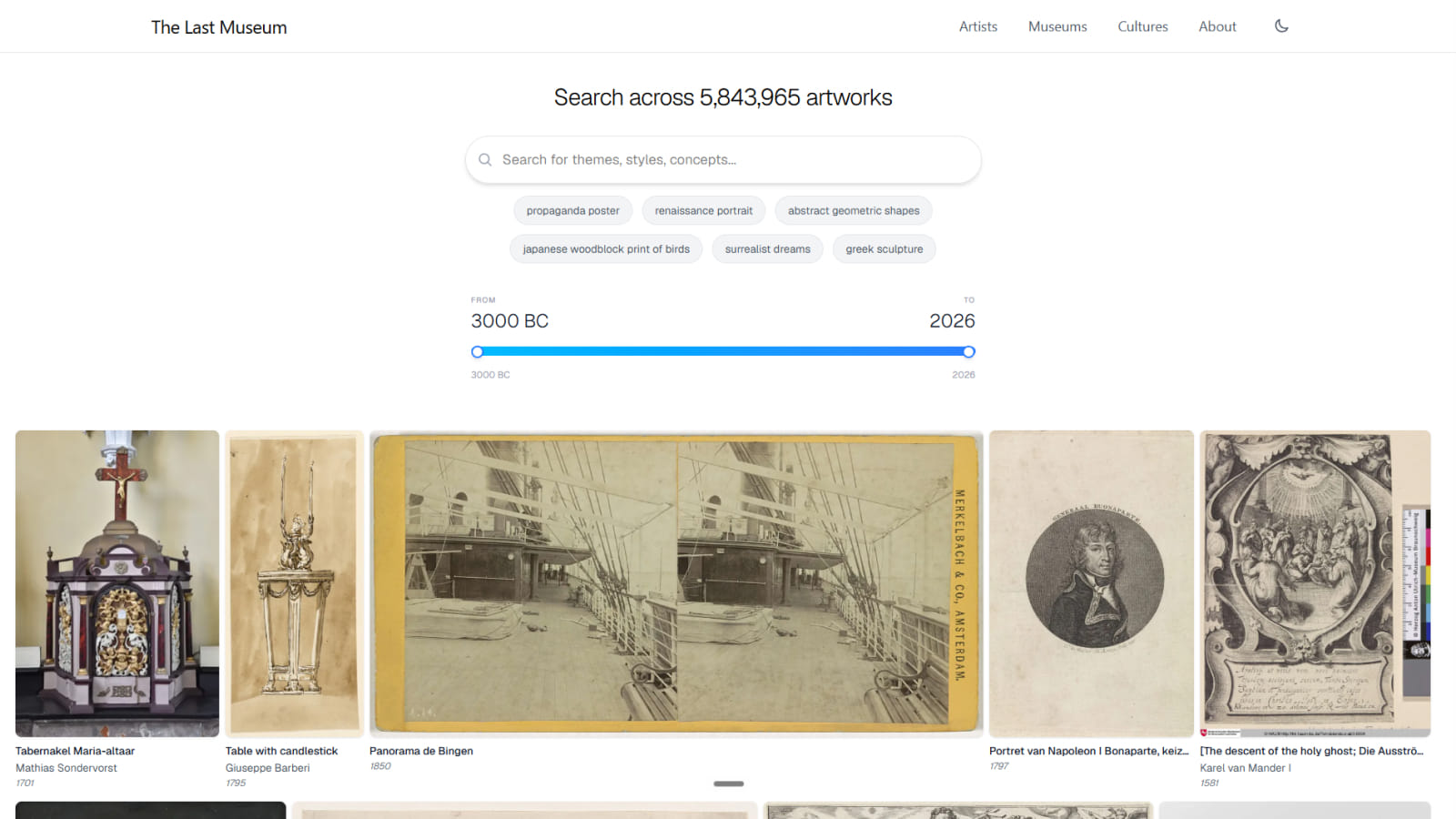 Ресурс The Last Museum Поисковик музейного искусства The Last Museum для мудбордов